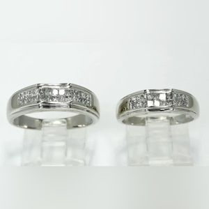 Wedding Bands 2 Ring Set 14 Kt 1.40 Ct